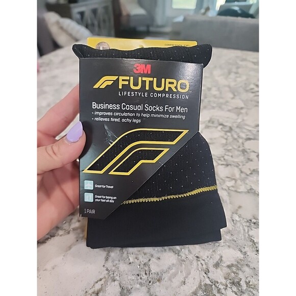 FUTURO Business Casual Socks for Men, Large, Moderate (15-20 mm/Hg) - Picture 1 of 2